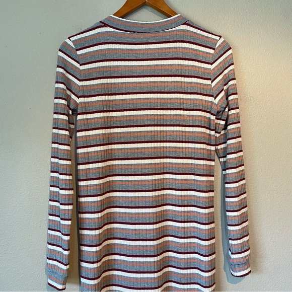 Loft Stripe Ribbed Button Down Long Sleeve Duster Cardigan Dress Size XXS - Picture 8 of 16